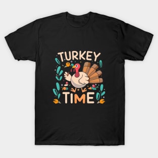 Turkey Time Thanksgiving Animals T-Shirt